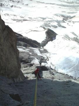 Traseul Contamine din Petites Jorasses{[]}Traseul Contamine din Petites Jorasses