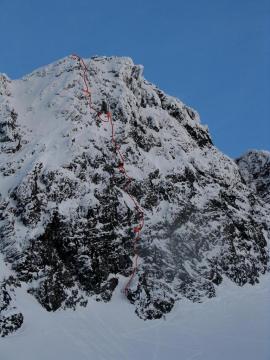 Peretele NV al vf. Vanatoarea lui Buteanu iarna{[]}Peretele NV al vf. Vanatoarea lui Buteanu iarna